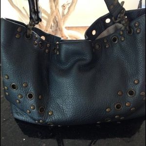 Navy Blue leather HOBO International shoulder bag